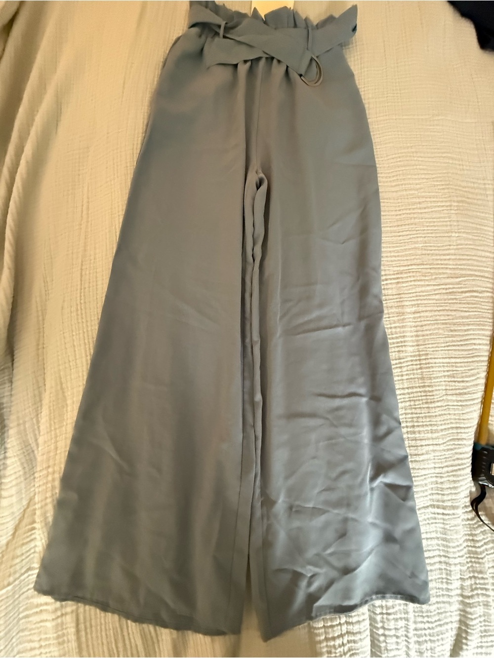 Entro Blue Wide-Leg Paperbag Waist Pants- NWT